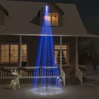 VidaXL Vlaggenmast kerstboom 732 led&apos;s blauw 500 cm