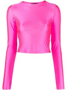 STYLAND t-shirt crop à manches longues - Rose