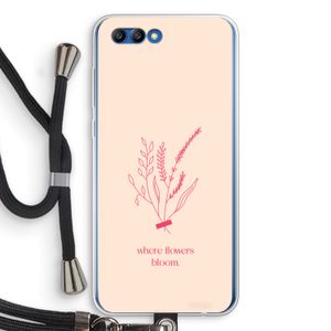 Where flowers bloom: Honor 10 Transparant Hoesje met koord