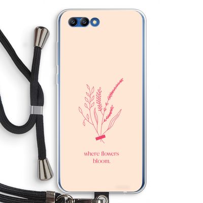 Where flowers bloom: Honor 10 Transparant Hoesje met koord
