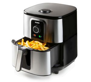 DOMO DO536FR Airfryer CoolTouch-behuizing, Oververhittingsbeveiliging, Timerfunctie, Controlelampje RVS, Zwart