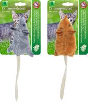 Katten-speelgoed muis staart 18cm grs/brn - Gebr de boon