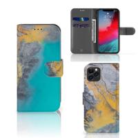 Apple iPhone 11 Pro | Bookcase | Marble Blue Gold