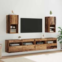 Wandgemonteerde TV-kasten 2 pcs Oud Hout 30,5 x 30 x 60 cm