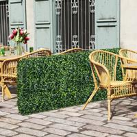 Kunstplantenwand Privacyhek van Kunst Buxus Realistische PE Bladeren Aluminium Buizen voor Woonkamer Tuin Terras 92 x 38 x 86 cm