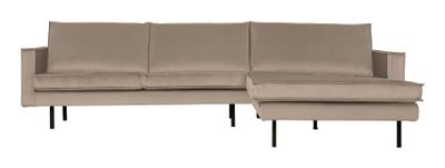 WOOOD Loungebank 'Rodeo' Rechts, Velvet, kleur Khaki