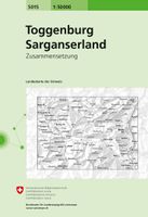 Wandelkaart - Topografische kaart 5015 Toggenburg - Sarganserland | Swisstopo - thumbnail