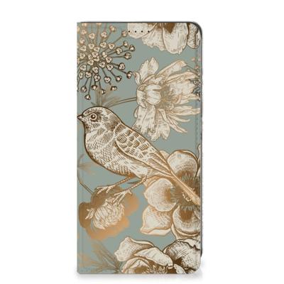 Smart Cover voor Samsung Galaxy A05s Vintage Bird Flowers