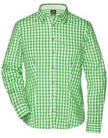 James & Nicholson JN637 Ladies´ Traditional Shirt - Green/White - XS