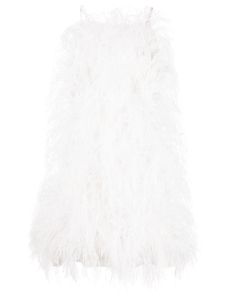 Cult Gaia robe Shannon ornée de plumes - Blanc