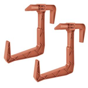 Balkon plantenbak ophang beugels - 2x - voor railing - kunststof - terracotta - balustradehook