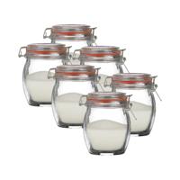 Weckpot/inmaakpot - 6x - 750 ml - glas - met beugelsluiting - D11 x H14 cm - thumbnail