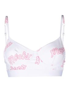 Moschino soutien-gorge à logo imprimé - Blanc