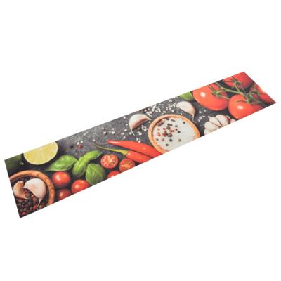 VidaXL Keukenmat wasbaar groenteprint 60x300 cm fluweel