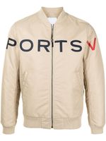 Ports V veste bomber à logo imprimé - Tons neutres