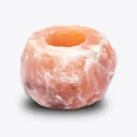 Zoutsteen waxinelichthouder oranje (1 - 1,5 kg) 9 x 9 x 10 cm