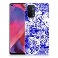 Silicone Back Case OPPO A93 5G Angel Skull Blauw - thumbnail