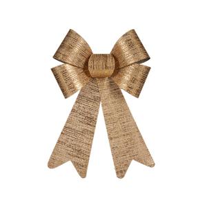 Krist+ kerstboomversiering strik - goud glimmend - 15 x 25 cm