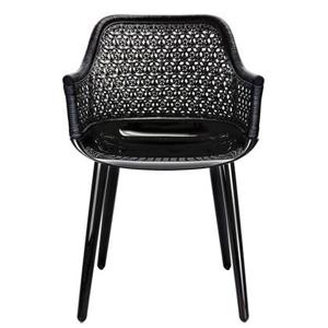 Magis Cyborg Elegant stoel black wicker glossy black