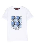 Aigner Kids T-shirt met logoprint - Wit - thumbnail