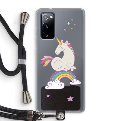 Regenboog eenhoorn: Samsung Galaxy S20 FE / S20 FE 5G Transparant Hoesje met koord