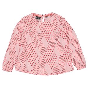 Quapi Meisjes blouse - Mare - AOP roze koraal stippen