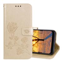 Rose reliëf horizontale Flip PU lederen draagtas voor Xiaomi Pocophone F1 met houder & kaartsleuven & portemonnee (goud)