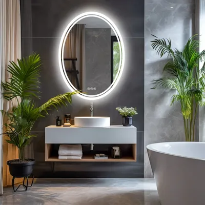 Luxe Ronde LED Badkamerspiegel | 60x80 cm | Frameloos | Touchbediening & Anti-condens