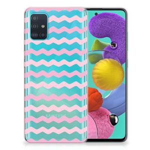 Samsung Galaxy A51 TPU bumper Waves Roze