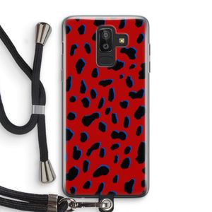 Red Leopard: Samsung Galaxy J8 (2018) Transparant Hoesje met koord