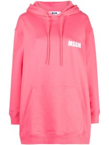 MSGM hoodie en coton à lien de resserrage - Rose