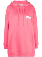 MSGM hoodie en coton à lien de resserrage - Rose