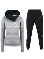 Text Letters Casual Loose Two-Piece Set - thumbnail