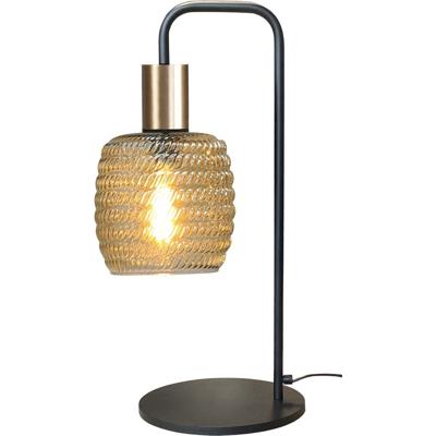 Masterlight Tafellamp geribd glasBounty zwart en goud - 4472-05-02-1