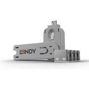 Lindy USB Port Blocker - Pack 4, Colour Code: White