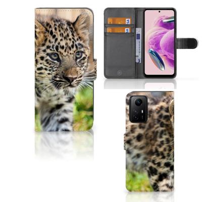 Xiaomi Redmi Note 12S | Telefoonhoesje | Met pasjeshouder | Baby Luipaard
