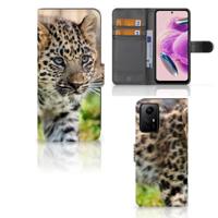 Xiaomi Redmi Note 12S | Telefoonhoesje | Met pasjeshouder | Baby Luipaard
