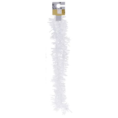 Witte kerstversiering folieslinger met sterretjes 180 cm