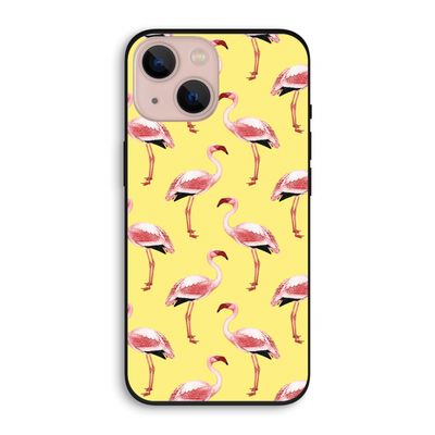 Flamingo's geel: iPhone 13 Biologisch afbreekbaar hoesje