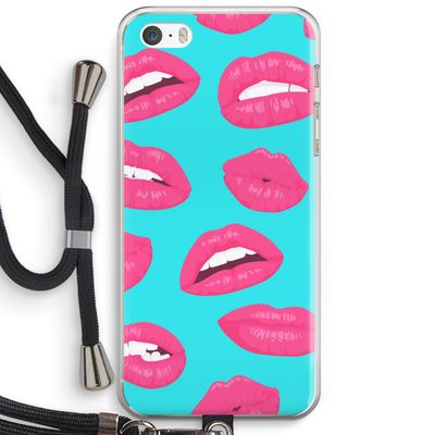 Bite my lip: iPhone 5 / 5S / SE Transparant Hoesje met koord