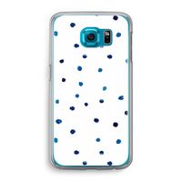Blauwe stippen: Samsung Galaxy S6 Transparant Hoesje