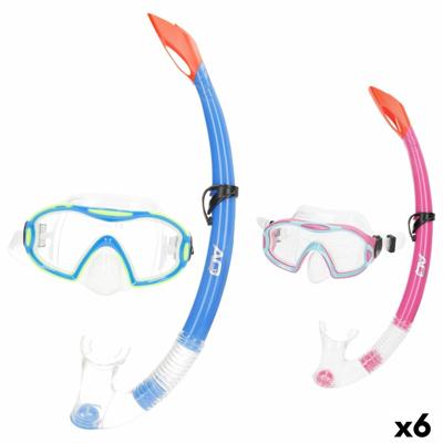 Snorkelbril en -buis voor Kinderen AquaSport Blauw Roze (6 Stuks)