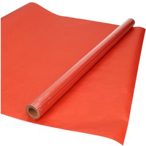 Kraft cadeaupapier/inpakpapier - 3x - rood - 70 x 200 cm - 60 grams