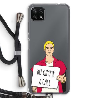 Gimme a call: Samsung Galaxy A22 5G Transparant Hoesje met koord