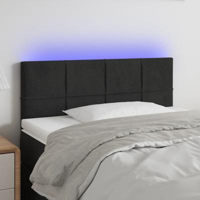 Hoofdbord LED 90x5x78/88 cm fluweel zwart