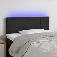 Hoofdbord LED 90x5x78/88 cm fluweel zwart