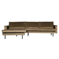 BePureHome Chaise Rodeo Longue Links - Velvet - Taupe - thumbnail