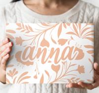 Canvas schilderij planten Roze vintage bladerenpatroon