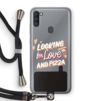 Pizza is the answer: Samsung Galaxy A11 Transparant Hoesje met koord