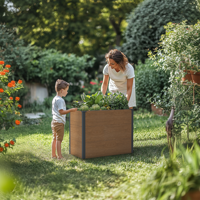 Plantenbak staal houtlook 100 x 50 x 77 cm